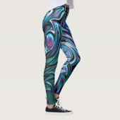 Leggings Guêtres bleues de remous de fractale (Droite)