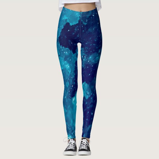 Leggings Guêtres bleues de slushie (Devant)