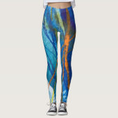 Leggings Guêtres bleues de yoga de style libre de CALactive (Devant)