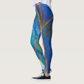 Leggings Guêtres bleues de yoga de style libre de CALactive (Gauche)