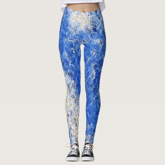 Leggings Guêtres bleues d'éloge de glace (Devant)