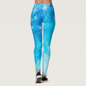 Leggings Guêtres bleues élégantes de Noël | de flocons de (Dos)