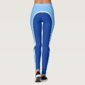 Leggings Guêtres bleues personnalisables de bande latérale (Dos)