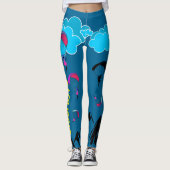 Leggings Guêtres bleues profondes de lutin de parapentisme (Devant)