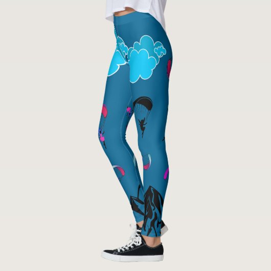 Leggings Guêtres bleues profondes de lutin de parapentisme (Gauche)