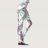 Leggings Guêtres botaniques d'impression de fleurs de vesce (Droite)