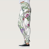 Leggings Guêtres botaniques d'impression de fleurs de vesce (Gauche)