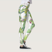 Leggings Guêtres botaniques d'impression de fleurs d'ortie (Droite)