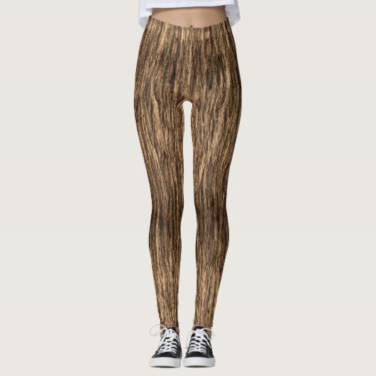 Leggings Guêtres Brown d'écorce d'arbre (Devant)