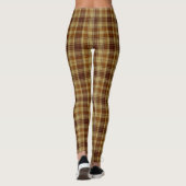 Leggings Guêtres Brown et bronzages de plaid d'hiver (Dos)