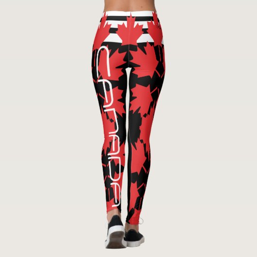 LEGGINGS GUÊTRES CANADIENNES HAVIC ACD DE NOIR DE DRAPEAU (Dos)