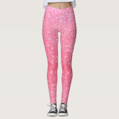 Leggings Guêtres - charme rose de parties scintillantes (Devant)