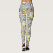 Leggings Guêtres chics minables de rose jaune (Dos)