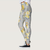 Leggings Guêtres chics minables de rose jaune (Gauche)