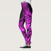 Leggings Guêtres chinoises pourpres d'art de dragon (Gauche)