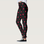 Leggings Guêtres classiques de point de polka - noir/rouge (Gauche)
