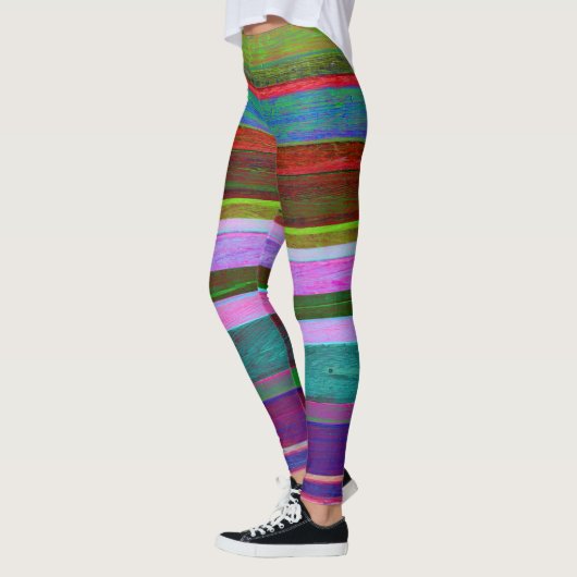 Leggings Guêtres colorées rayées (Gauche)