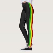 Leggings Guêtres d'Activewear avec des rayures de rasta (Gauche)
