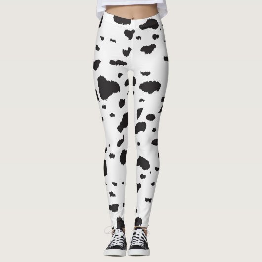 Leggings Guêtres dalmatiennes classiques d'impression (Devant)