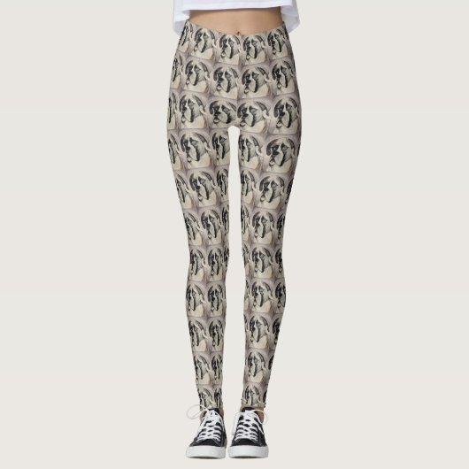 Leggings Guêtres d'amour de chiot de boxeur (Devant)