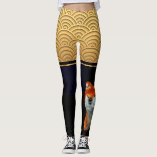 Leggings Guêtres d'année de chien du motif 3D Shiba de