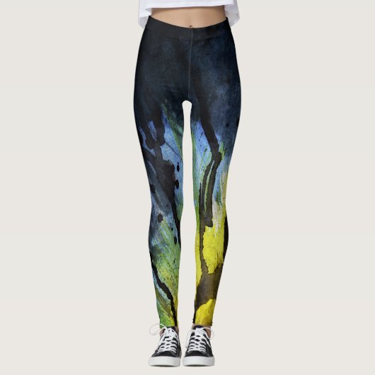 Leggings Guêtres d'aquarelle (Devant)