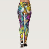 Leggings Guêtres d'aquarelle de dahlia (Dos)