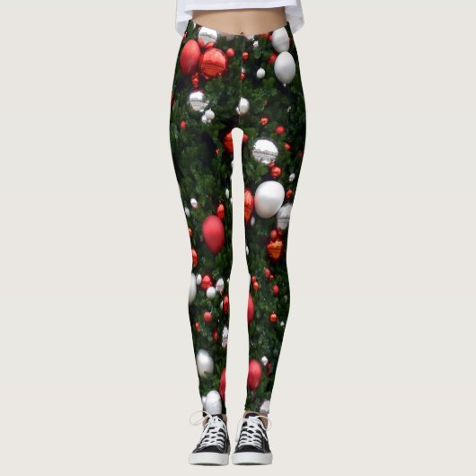 Leggings Guêtres d'arbre de Noël (Devant)