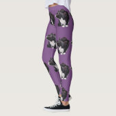 Leggings Guêtres d'art de chat de chat de smoking (Gauche)