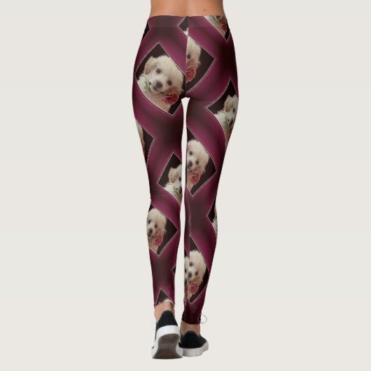Leggings Guêtres d'art de chiot de caniche de jouet (Dos)