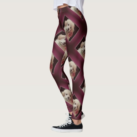 Leggings Guêtres d'art de chiot de caniche de jouet (Gauche)