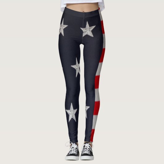 Leggings Guêtres de bannière étoilée de drapeau américain (Devant)