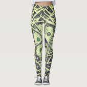 Leggings Guêtres de billet d'un dollar (Devant)
