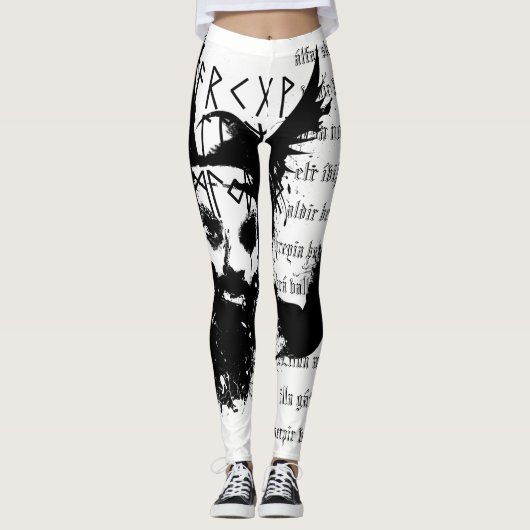 Leggings Guêtres de blanc de charme d'Odin´s Raven (Devant)