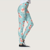 Leggings Guêtres de bleu de Santa de Flamant rose (Droite)