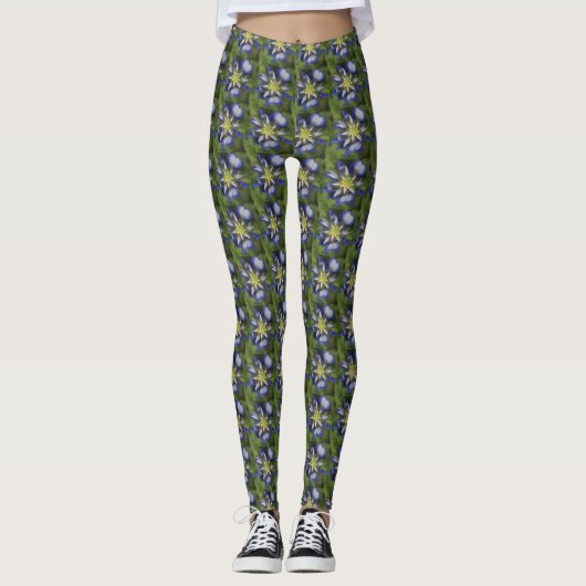 Leggings Guêtres de Bluebonnet de Texas (Devant)