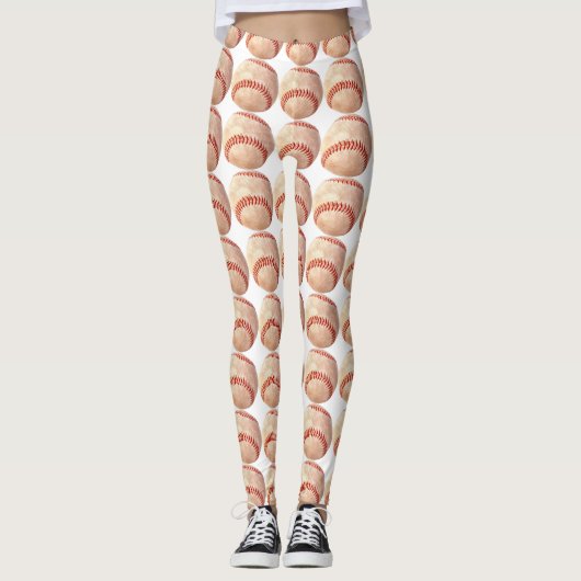 Leggings Guêtres de boule du base-ball des femmes partout (Devant)