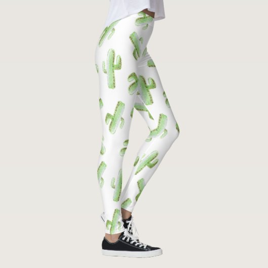Leggings Guêtres de cactus d'aquarelle (Droite)