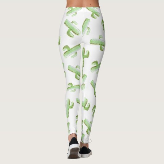 Leggings Guêtres de cactus d'aquarelle (Dos)