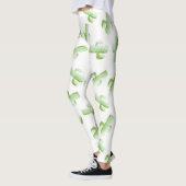 Leggings Guêtres de cactus d'aquarelle (Gauche)