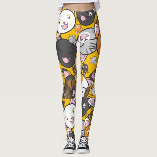 Leggings Guêtres de chat de Kitty (Devant)