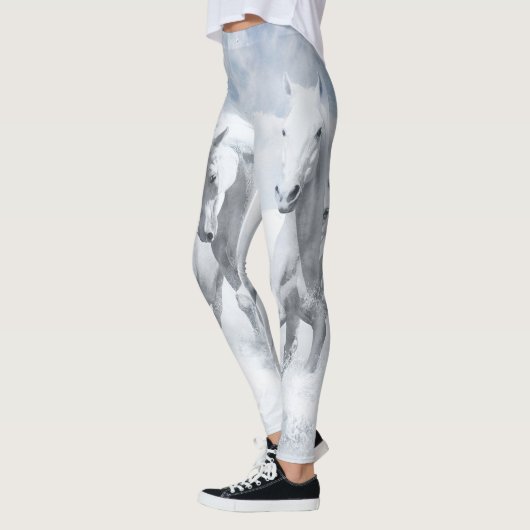 Leggings Guêtres de cheval blanc (Gauche)