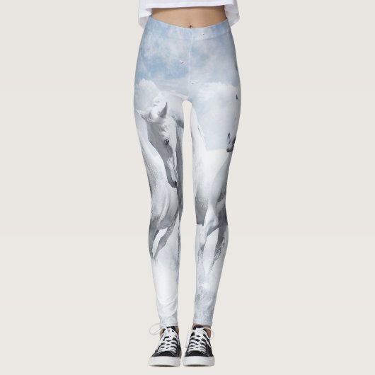 Leggings Guêtres de cheval blanc (Devant)