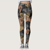 Leggings Guêtres de chien de bouffe de bouffe imprimées (Devant)