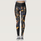 Leggings Guêtres de chien de rottweiler imprimées (Devant)