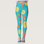 Leggings Guêtres de citron de fraise (Devant)