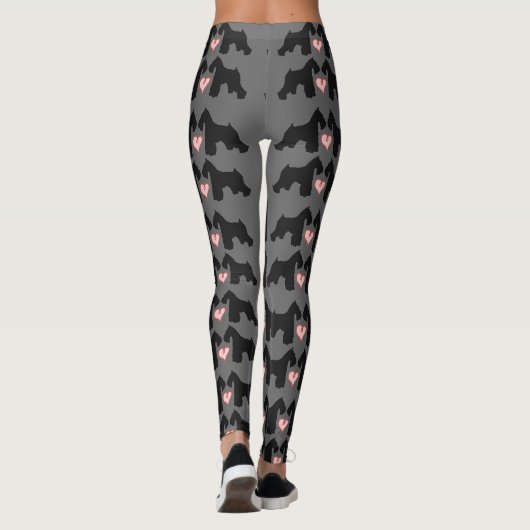 Leggings Guêtres de coeurs de Schnauzer (Dos)