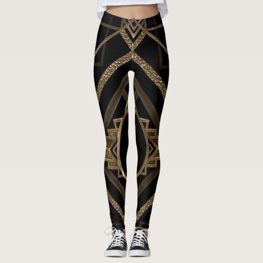 Leggings Guêtres de conception d'art déco (Devant)