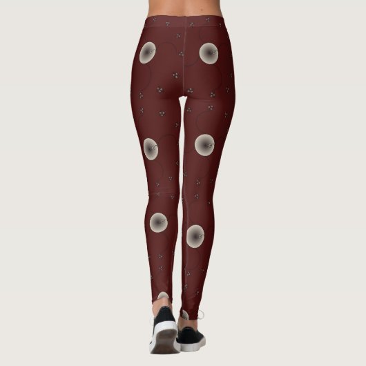 Leggings Guêtres de conception d'oeufs Brown et blancs et (Dos)