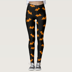 Leggings Guêtres de confettis de batte oranges/noir